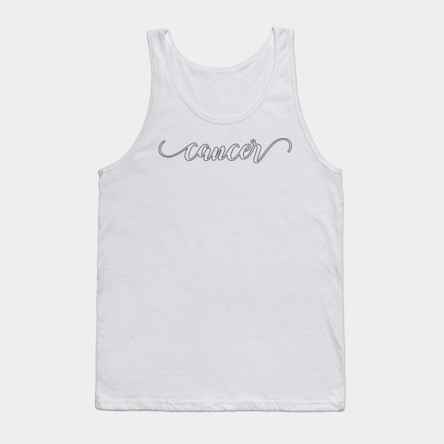 Cancer Zodiac Script Sticker Tank Top by aterkaderk